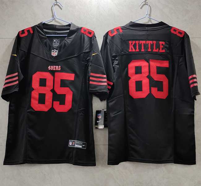 Mens San Francisco 49ers #85 George Kittle Black 2023 F.U.S.E. Vapor Untouchable Limited Stitched Football Jersey